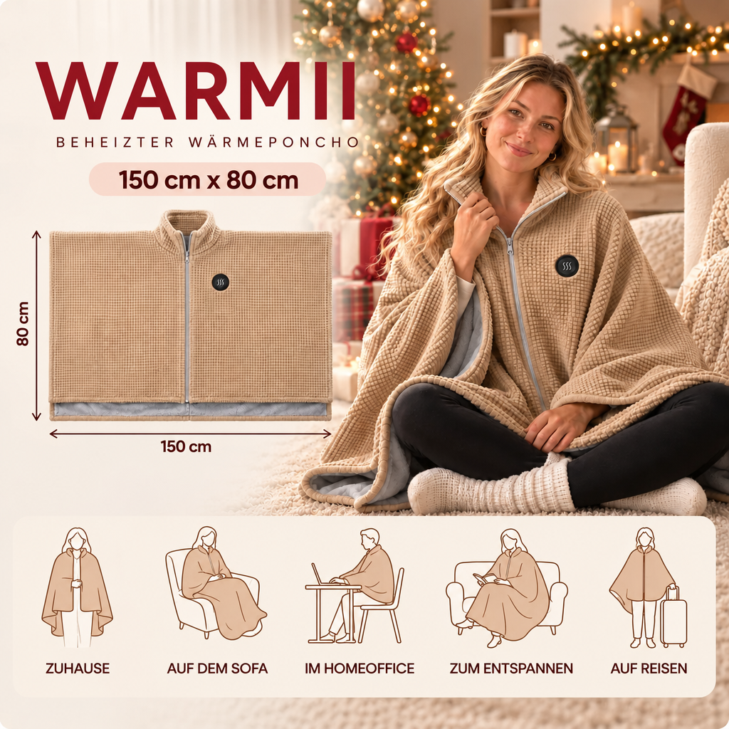 Warmii Poncho Beheizbar
